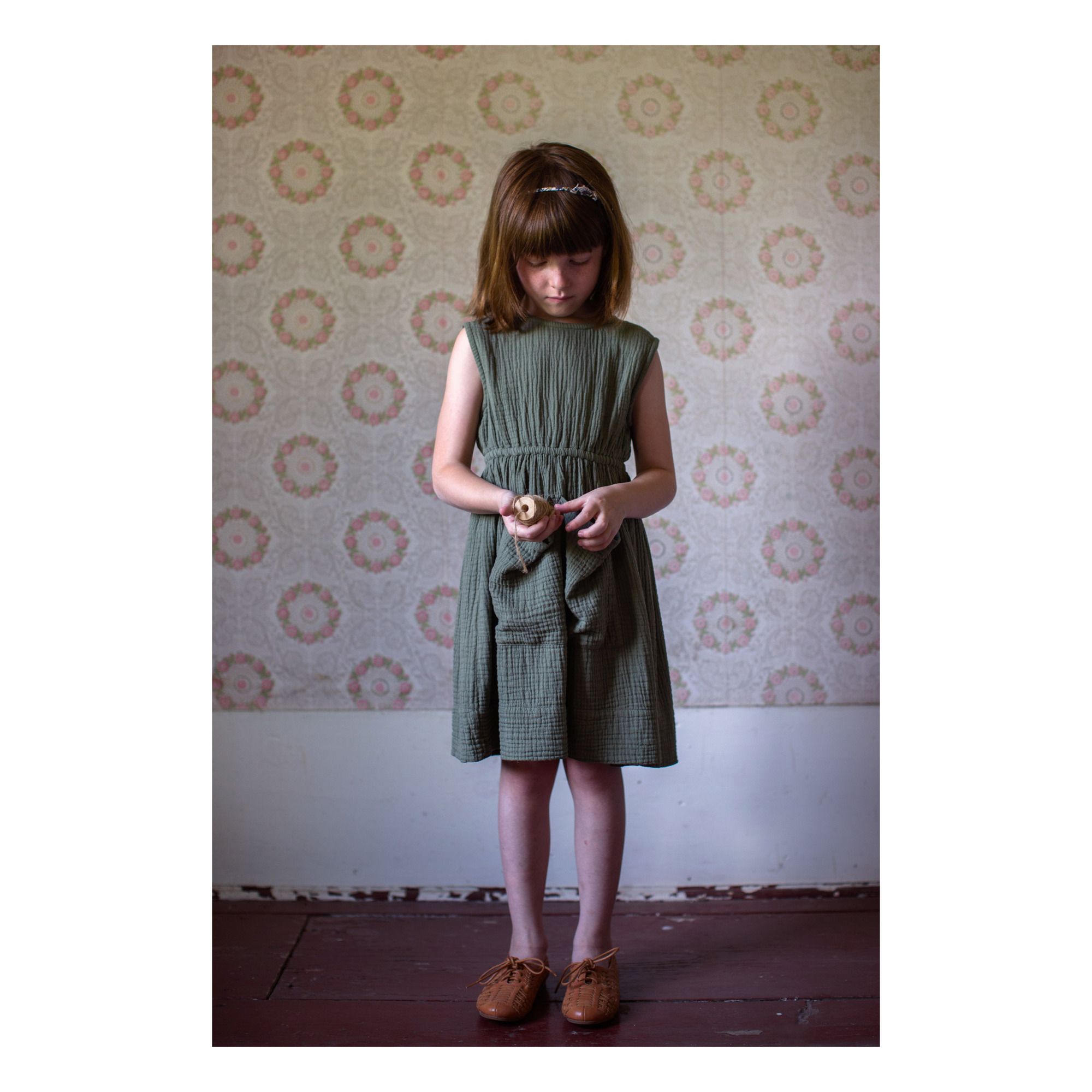 Orla Organic Cotton Muslin Dress Grünolive- Produktbild Nr. 2