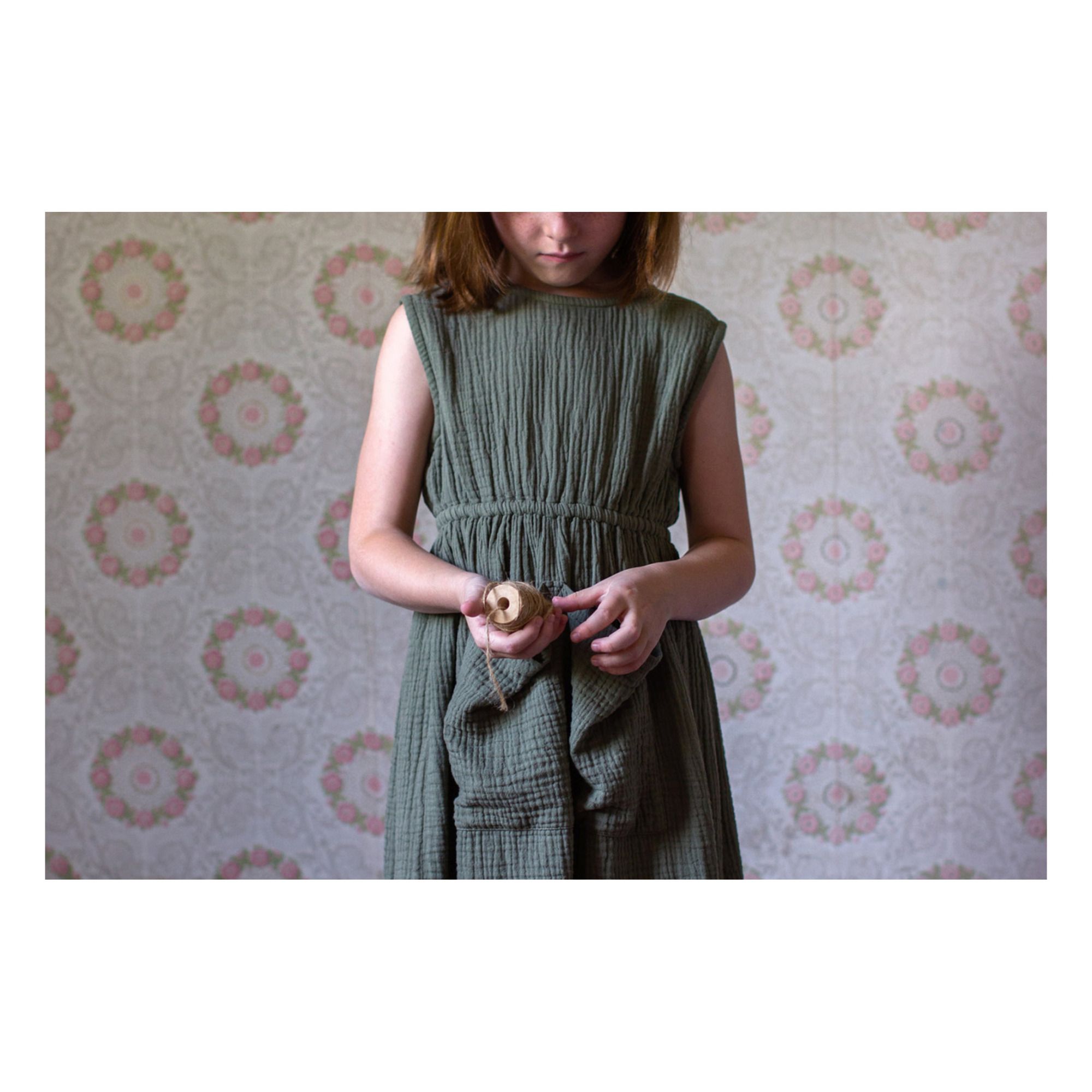 Orla Organic Cotton Muslin Dress Grünolive- Produktbild Nr. 6
