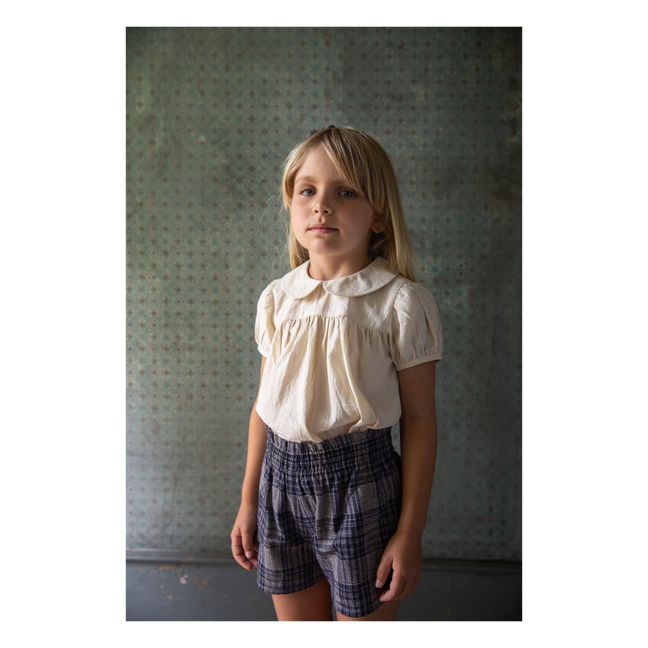 Coco Cotton and Linen Shorts Navy blue