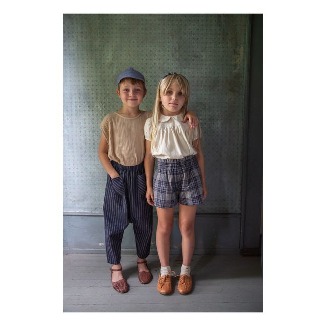 Coco Cotton and Linen Shorts Navy