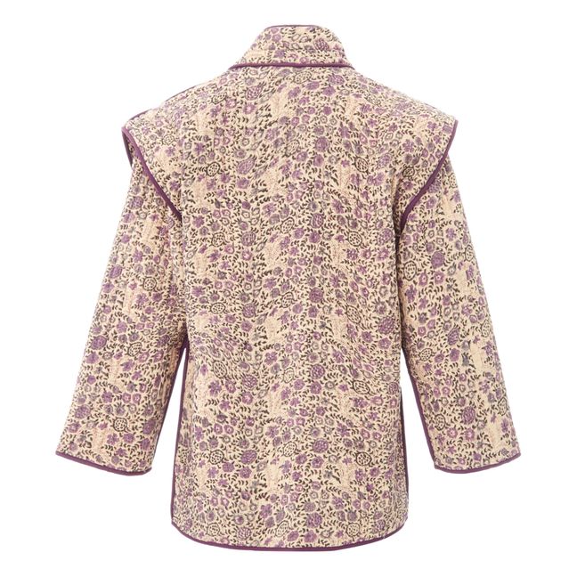Tempura Floral Print Quilted Jacket Violeta