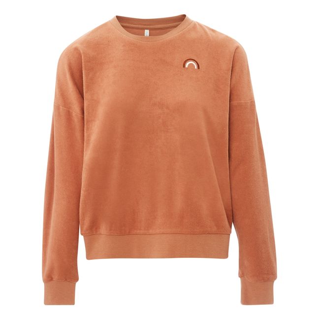 Terry Cloth Sweatshirt - Women’s Collection - Terracotta