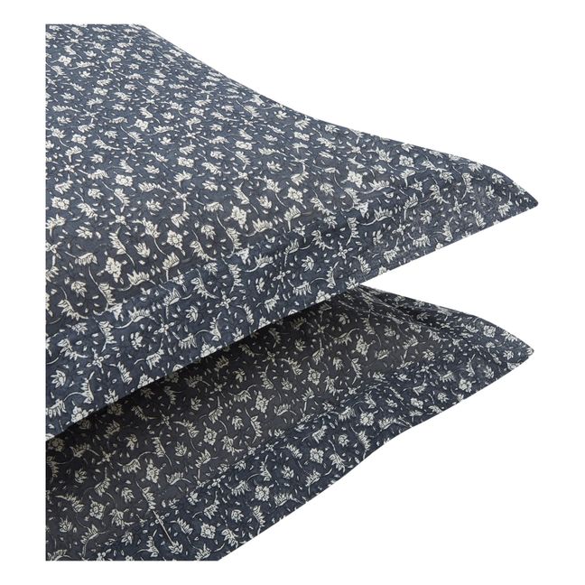 Marge Handwoven Cotton Pillowcases - Set of 2 | Grey blue