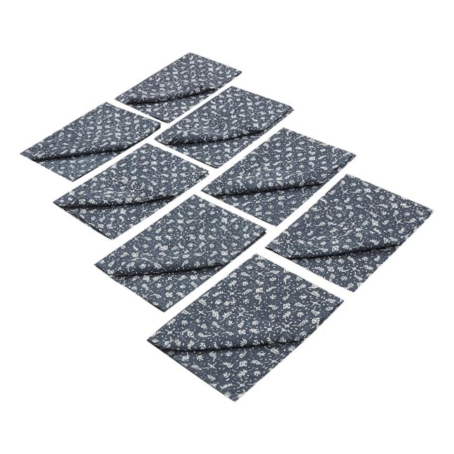 Tovagliolo Marge in cotone stampato a mano - Set da 8 | Blu