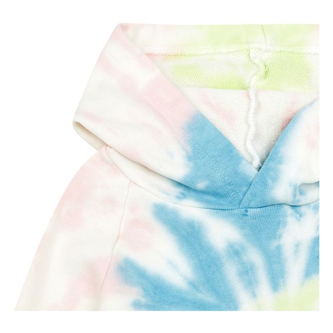 Felpa con cappuccio, Tie and Dye | Rosa incarnato - Azzurro - Giallo