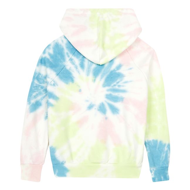 Felpa con cappuccio, Tie and Dye | Rosa incarnato - Azzurro - Giallo