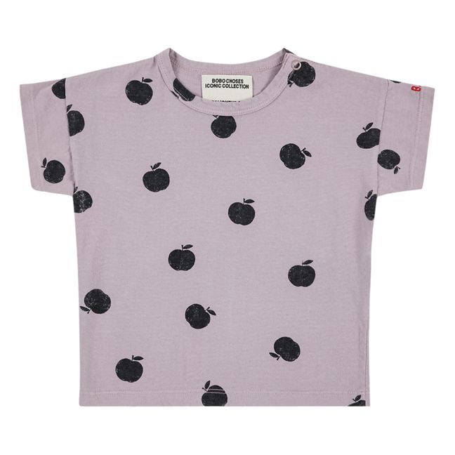 T-Shirt Coton Bio Pommes - Collection Iconic - Mauve