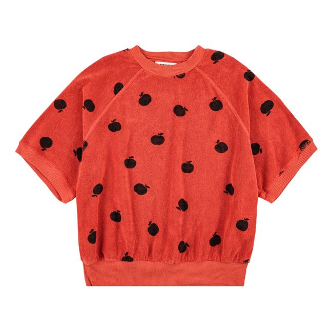 Frottee-Sweatshirt Bio-Baumwolle Äpfel - Kollektion Iconic  | Orange