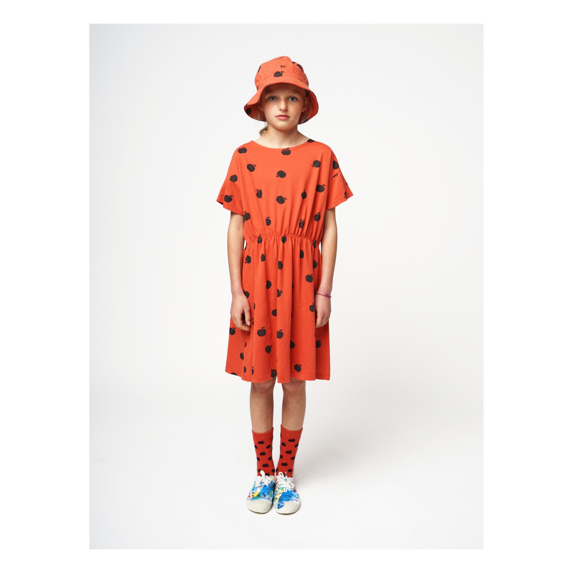 Kleid Bio-Baumwolle Äpfel - Kollektion Iconic - Orange- Produktbild Nr. 3