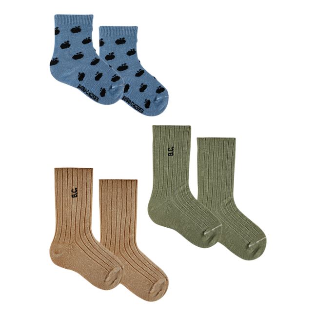 Organic Cotton Baby Socks - Set of 3 - Iconic Collection - Azul