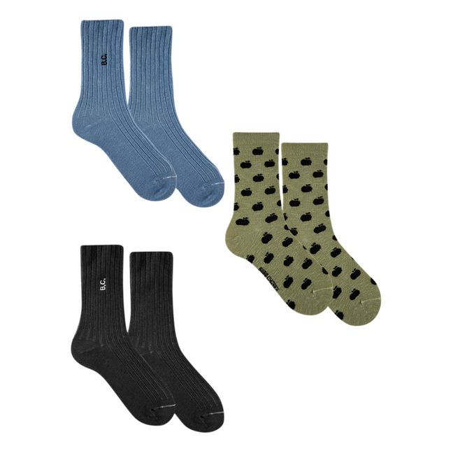 Organic Cotton Socks - Set of 3 - Iconic Collection - Verde
