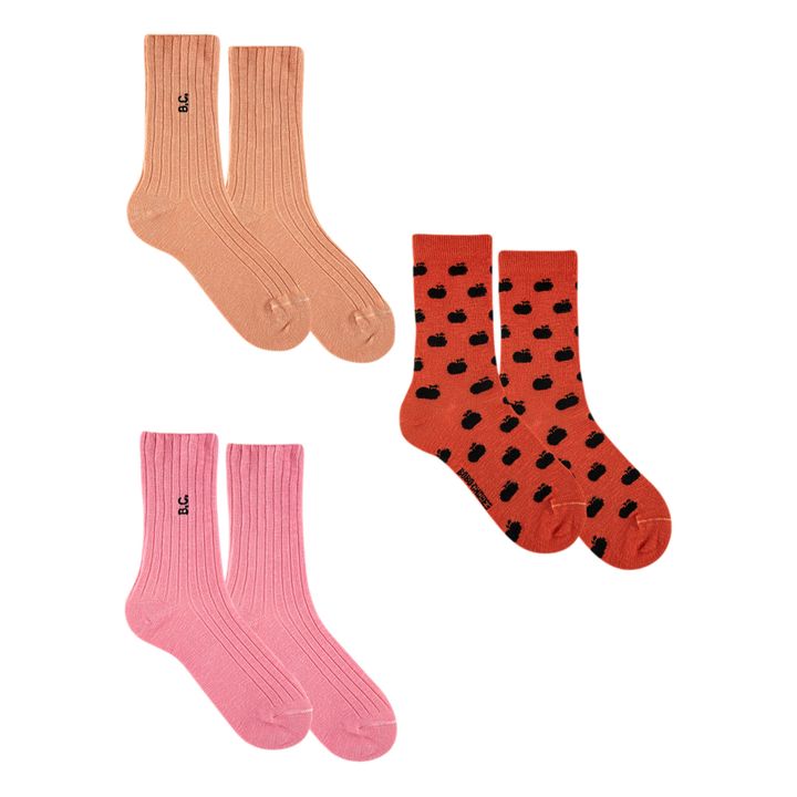 Organic Cotton Socks - Set of 3 - Iconic Collection  | Orange- Product image n°0