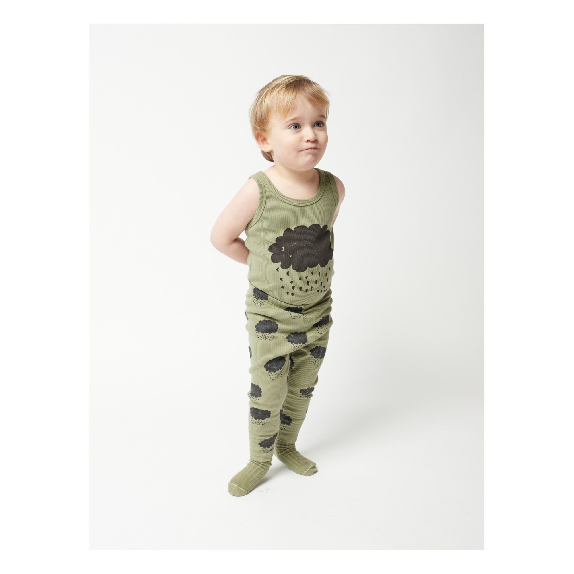 Organic Cotton Cloud Leggings - Iconic Collection - Green- Product image n°5