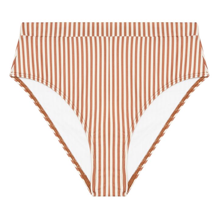 Striped High Waisted Bikini Bottoms - Women’s Collection - Rosa- Immagine del prodotto n°0