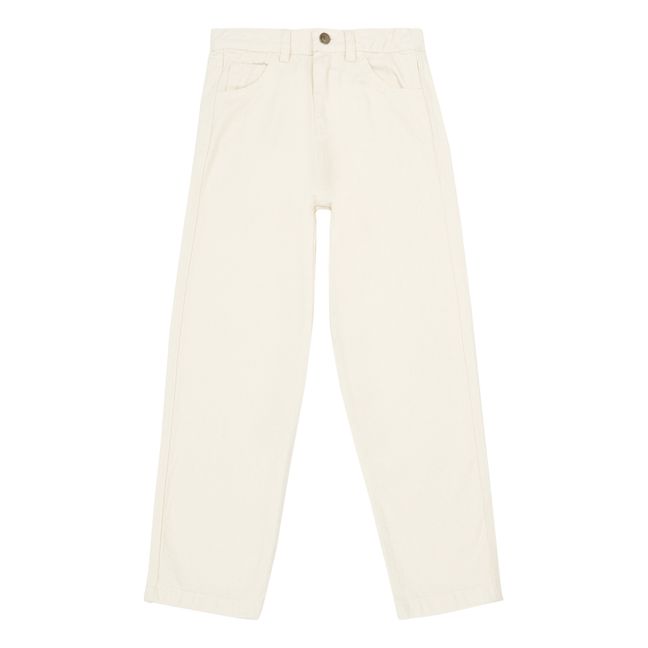 Pantalon Slim Denim Coton Bio Carotte | Ecru