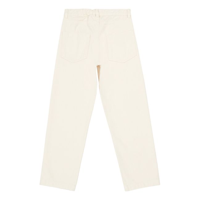 Pantaloni Slim Carota, in denim e cotone biologico | Ecru