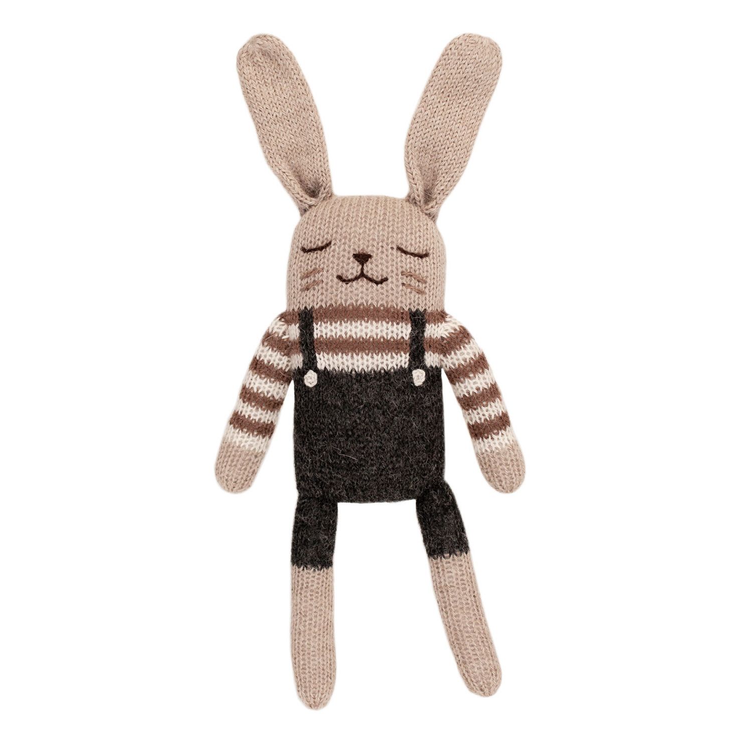 Soft Toy Bunny in Overalls Black- Product image n°0