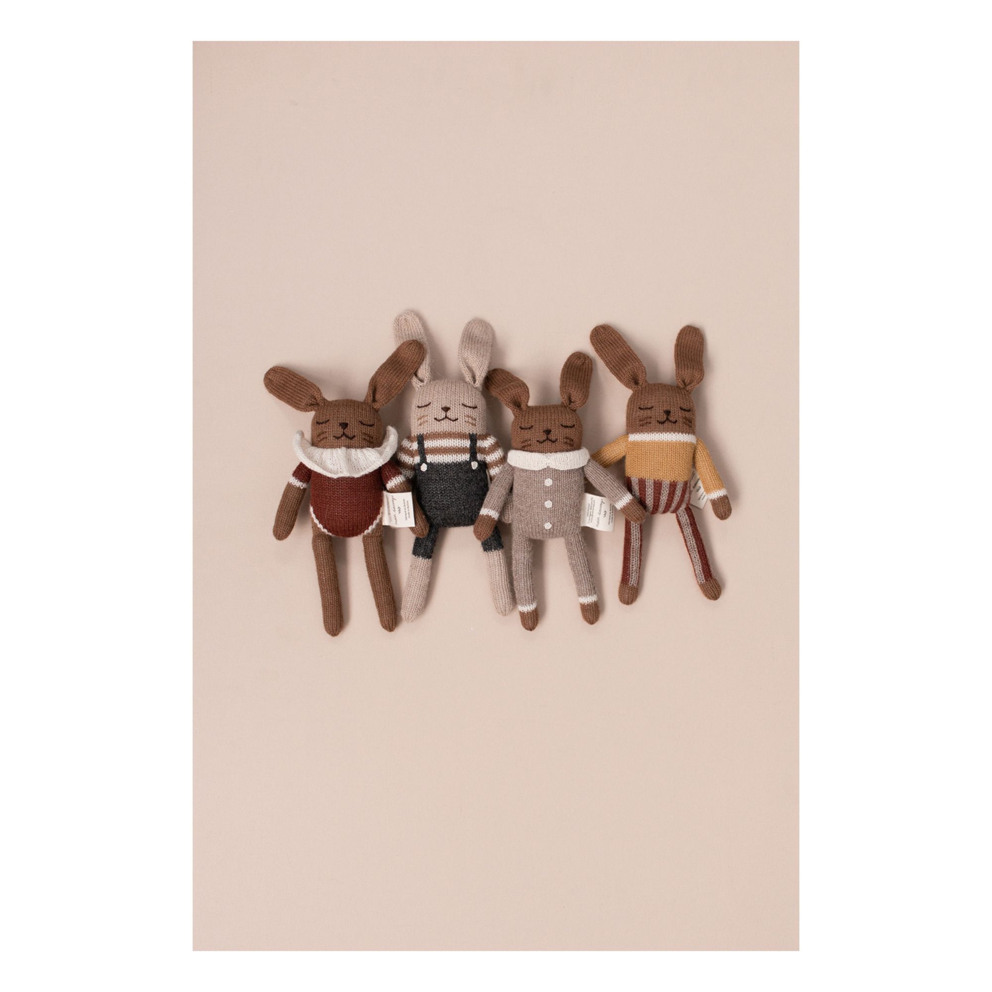 Soft Toy Bunny in Overalls Black- Product image n°1