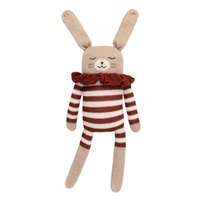 Large Soft Toy Bunny in a Striped Romper Siena