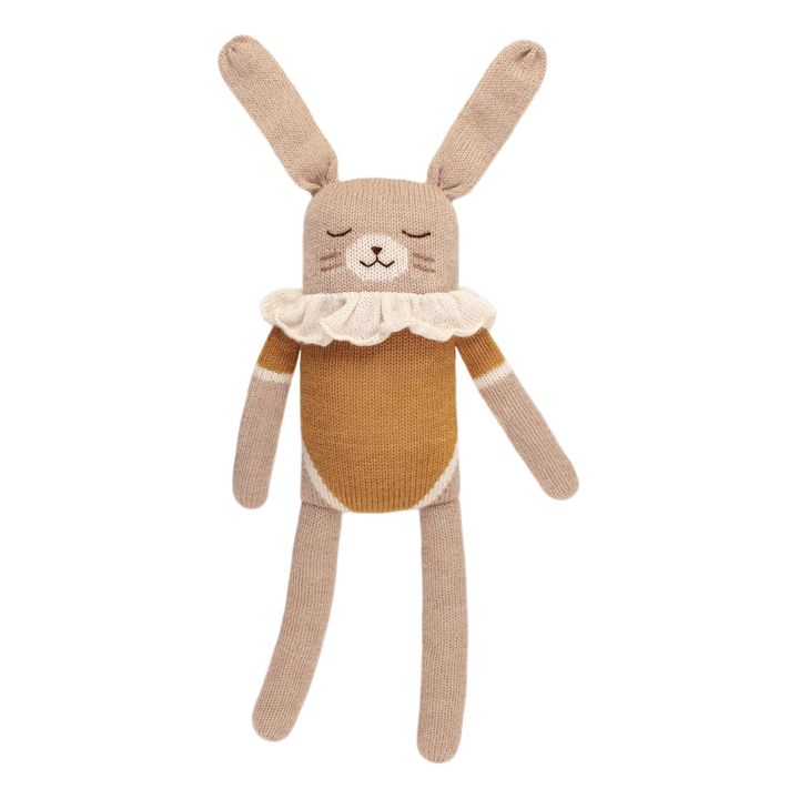 Large Soft Toy Rabbit in Pyjamas Ochre- Product image n°0