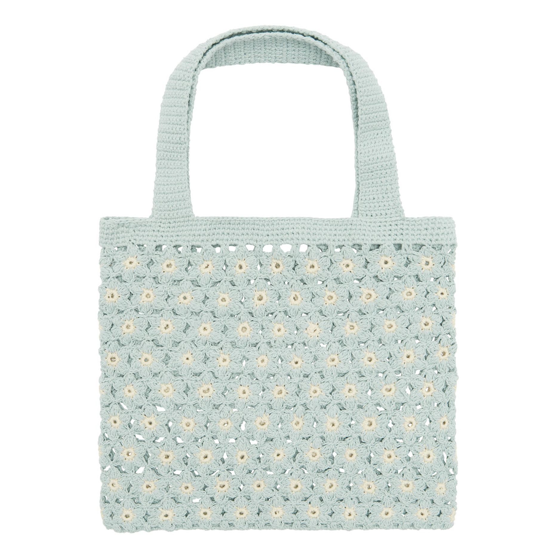 Light Blue Crochet Tote Bag