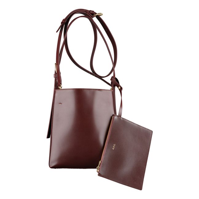 Virginie Smooth Leather Bag - Small | Lie de vin