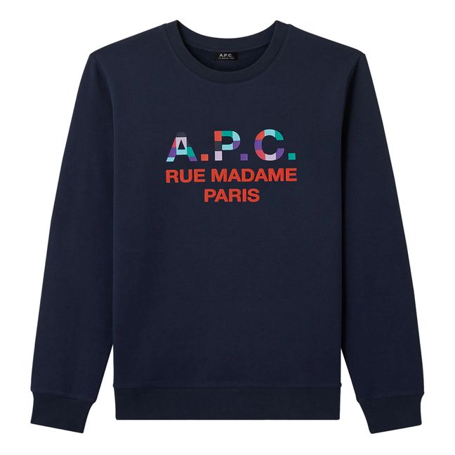 Achille F Organic Cotton Sweatshirt | Azul Marino