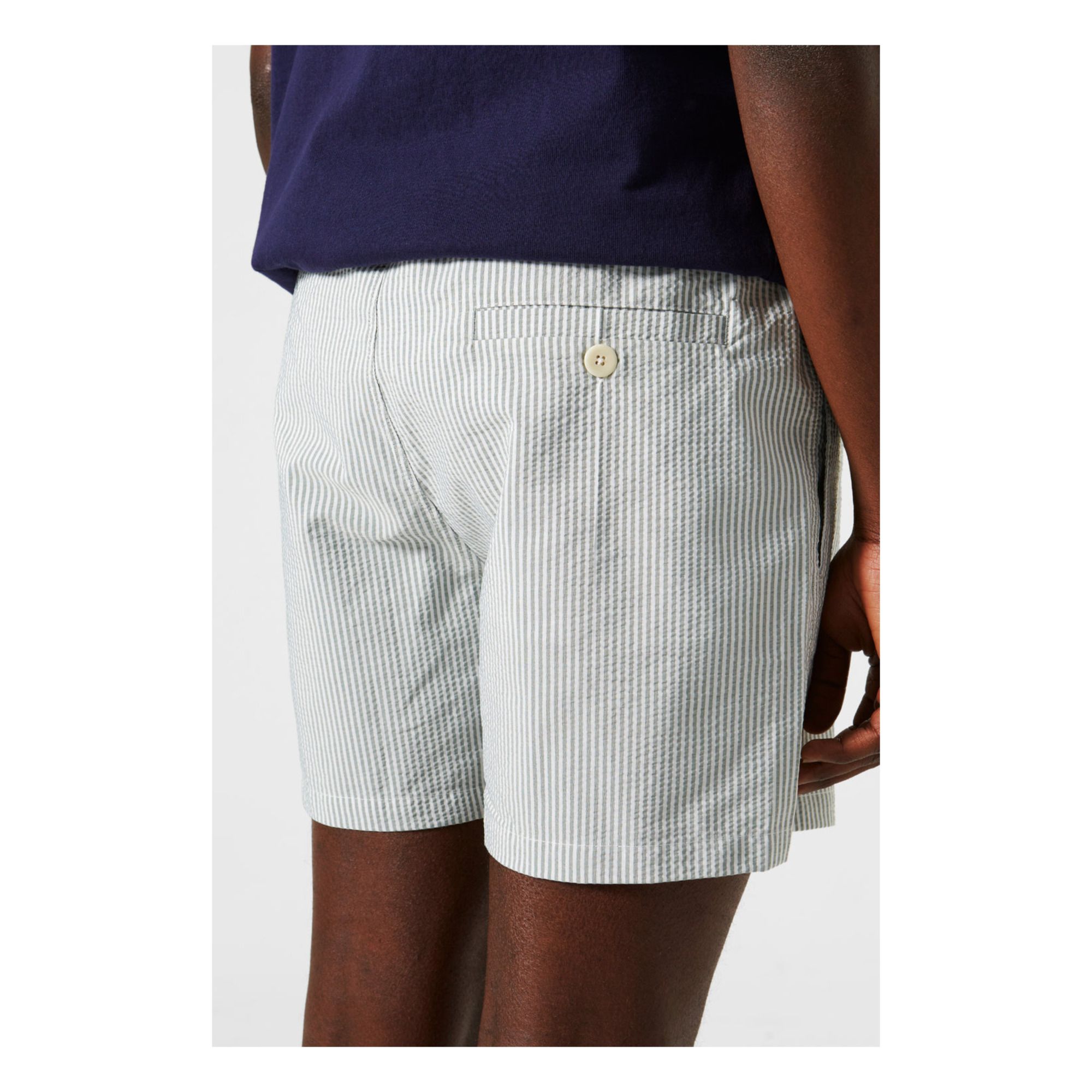 Seersucker Shorts Green Edmmond Studios 