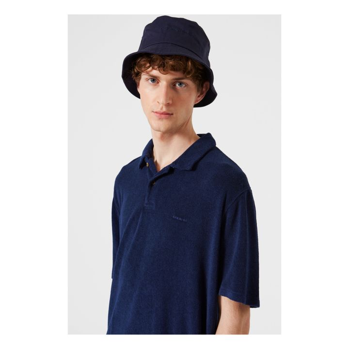 Terry Cloth Polo Shirt Navy blue- Product image n°1