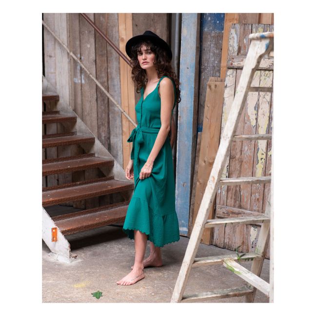 Kleid Baumwollgaze - Damenkollektion - Grün