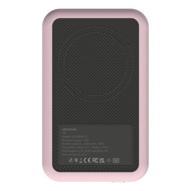 Chargeur portable de téléphone toCHARGE QI | Rose poudré