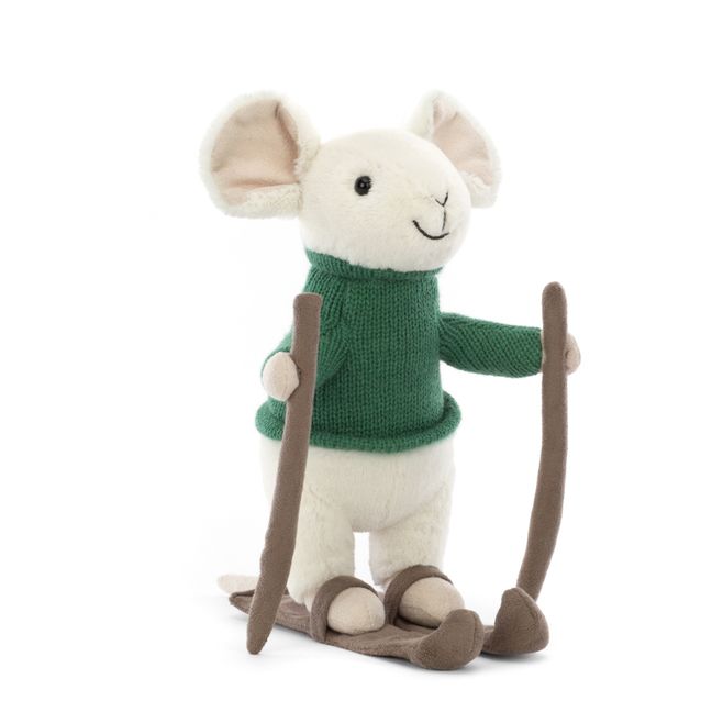 Christmas Skiing Mouse Soft Toy