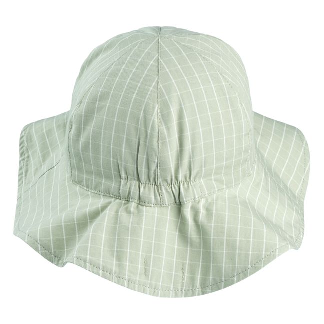 Amelia Checked Organic Cotton Reversible Hat | Blue Green