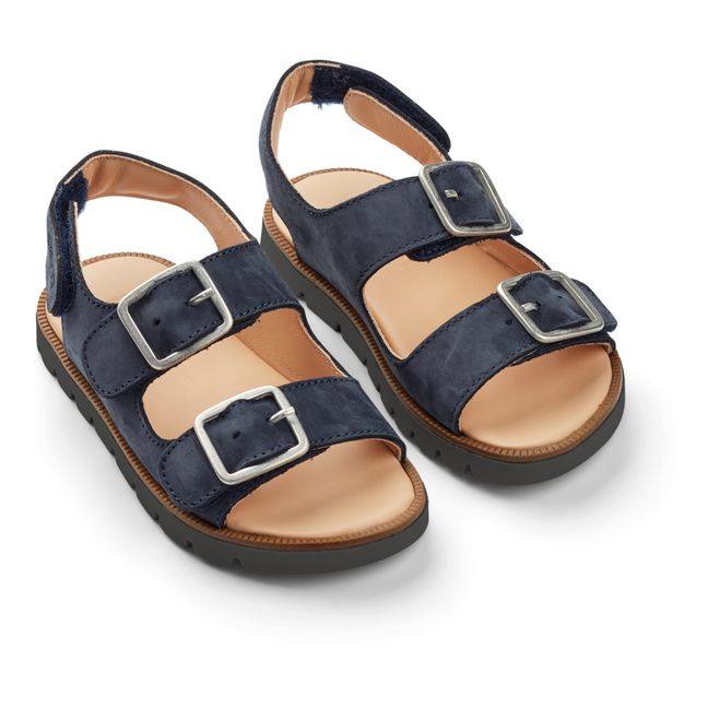 Denis Leather Sandals Blu marino