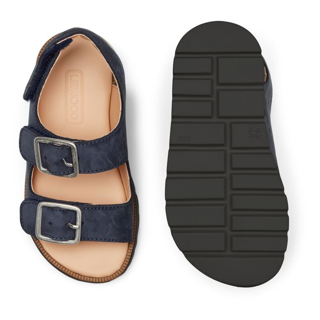 Sandalias de piel Denis | Azul Marino