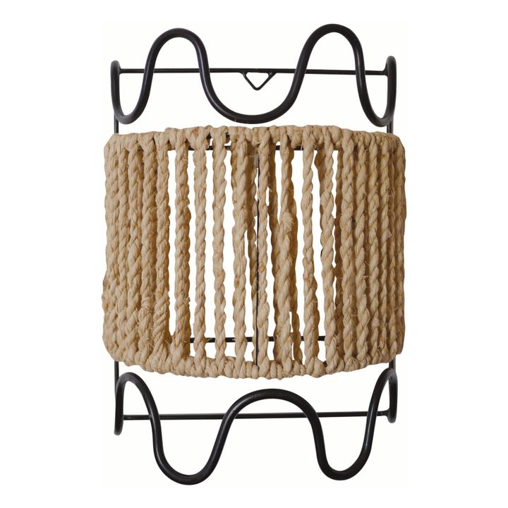 Dolores Raffia and Metal Wall Light | Black- Product image n°0