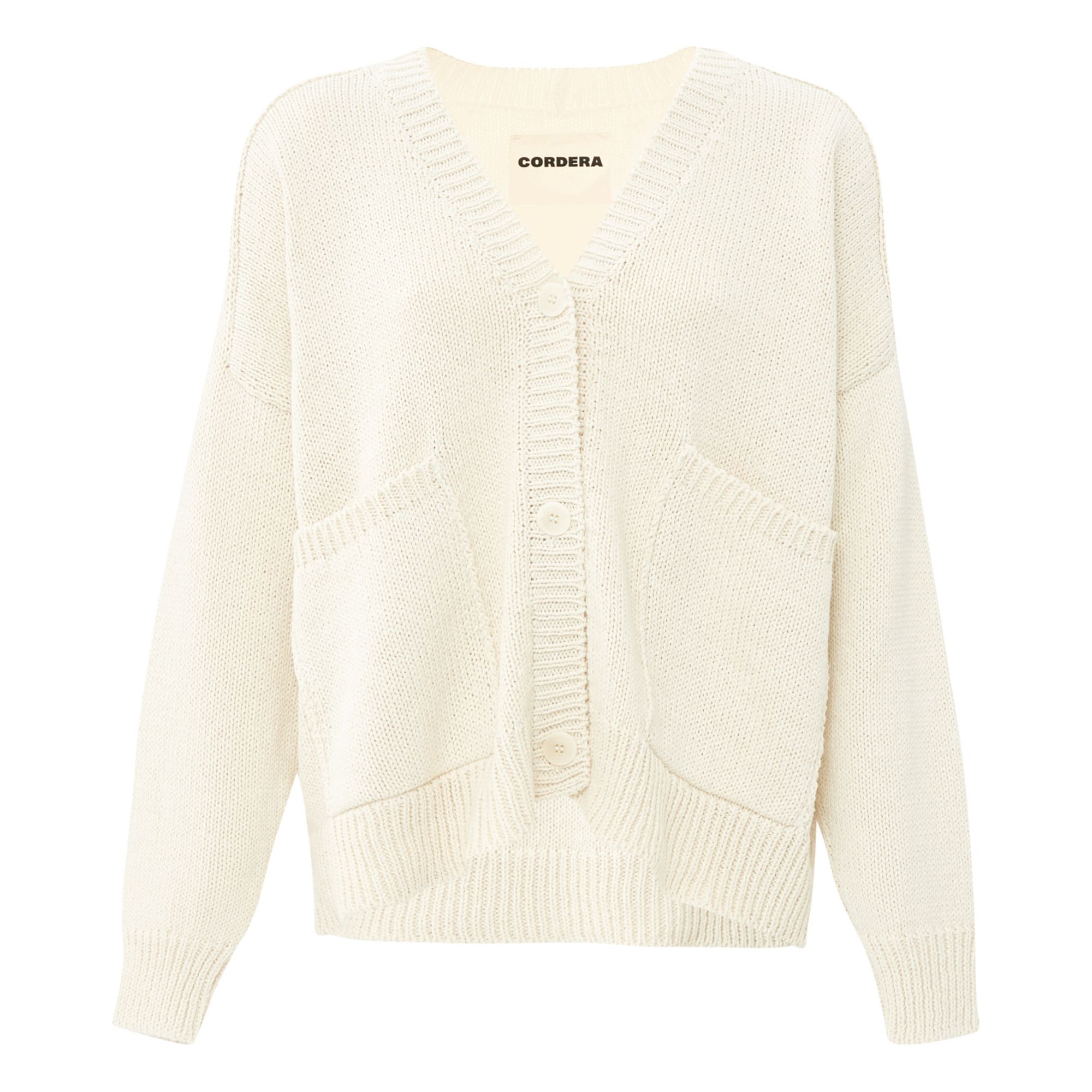 Saddle Organic Cotton Cardigan | Natural