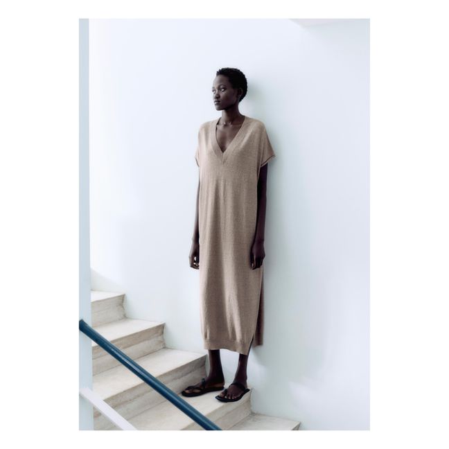 Soft Recycled Cotton Knit Dress Topo