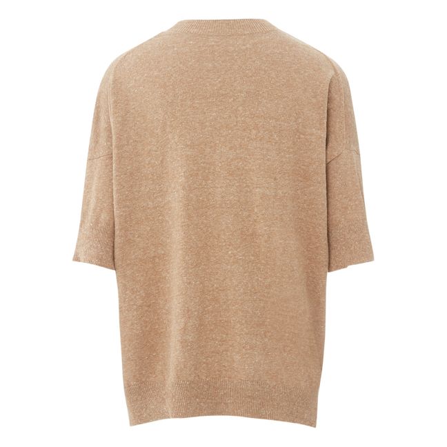 Soft Recycled Cotton T-shirt Taupe brown