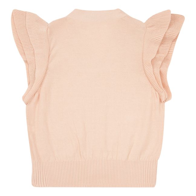 Organic Cotton Frill Sleeve T-shirt Pale pink