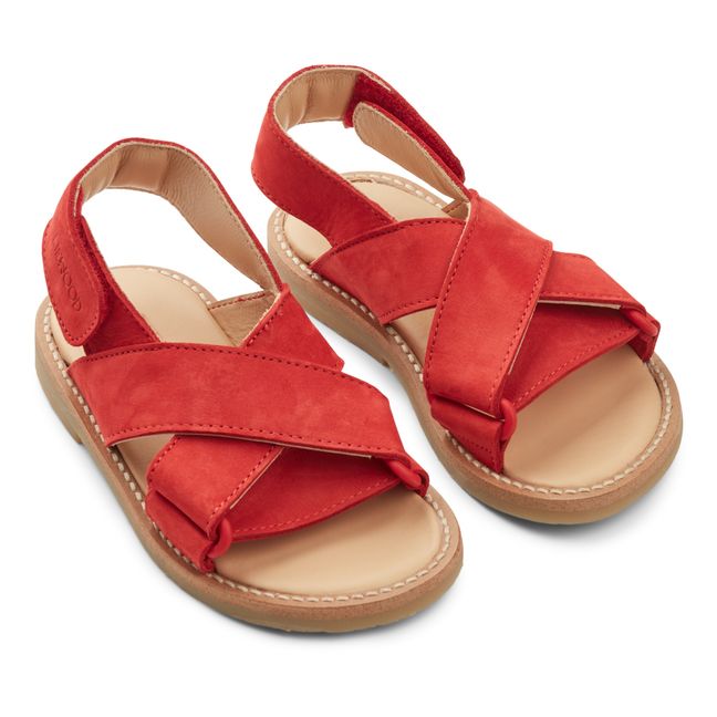 Jady Leather Sandals Rosso