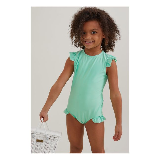 Palm Frill Swimsuit Green