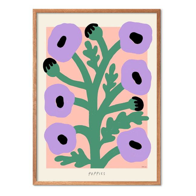 Purple Poppies Poster - The Poster Club - Unframed