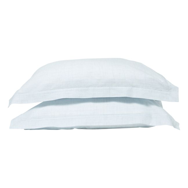 Funda de almohada de algodón tejido a mano Paul - Set de 2 | Azul Cielo