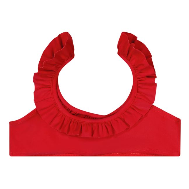 Rose Recycled Polyamide Bikini Top | Red