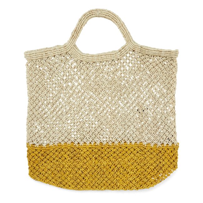 Macramé Two-Tone Jute Bag | Amarillo