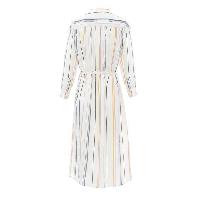 Milos Striped Dress Ecru