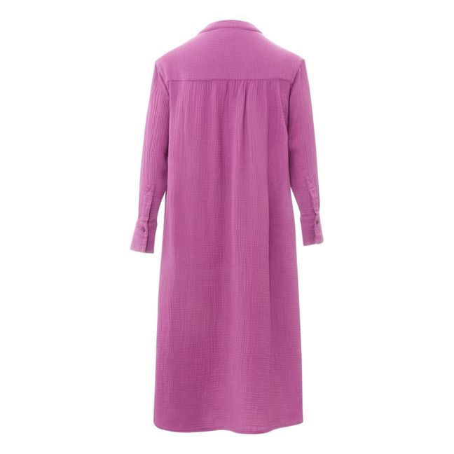Menelik Organic Cotton Muslin Dress | Purple