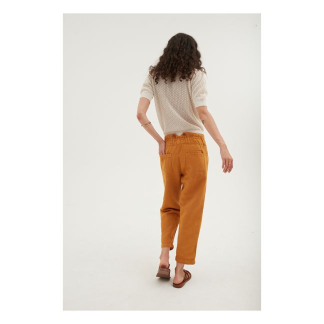 Teddy Radio Cotton and Linen Trousers Miel