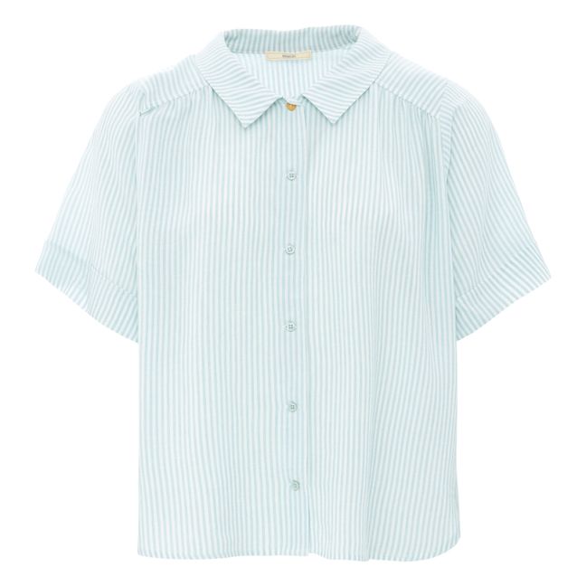 Ambroggio Linen Striped Shirt Ecru